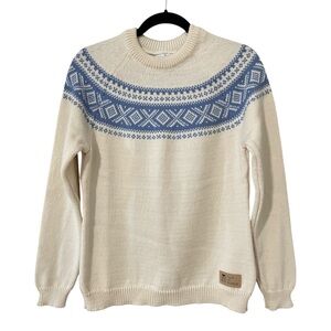 DALE OF NORWAY Vagsoy
Women's Nordic Wool Crewneck, Off-White/Blueshadow, size M